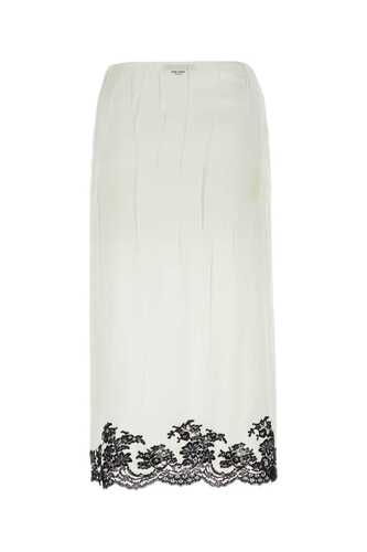 프라다 Ivory satin skirt / P191VS23113BV F0304