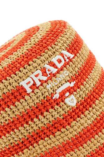 프라다 Embroidered raffia hat  / 1HC1372D1N F0P6K