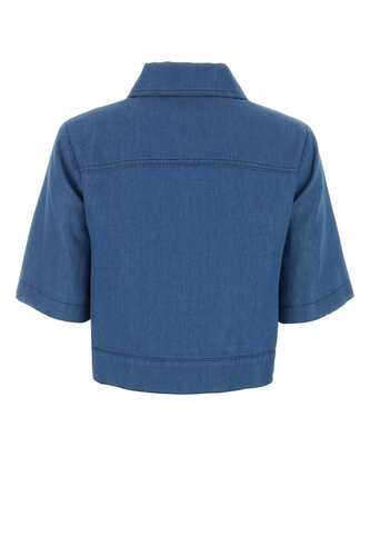 구찌 Blue cotton blend shirt / 748621XDCMH 4447