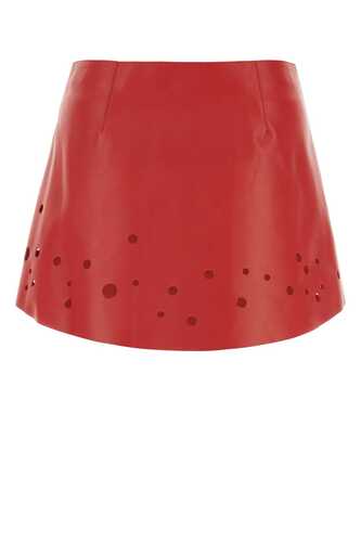 DURAZZI Red leather mini skirt / LSK01 RED