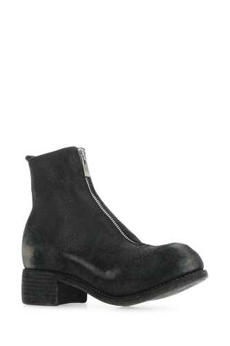 GUIDI Black red suede PL1 ankle boots / PL1RU BLKT