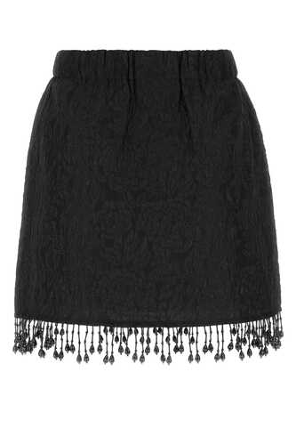 가니 Black polyester blend mini skirt / F7451 099