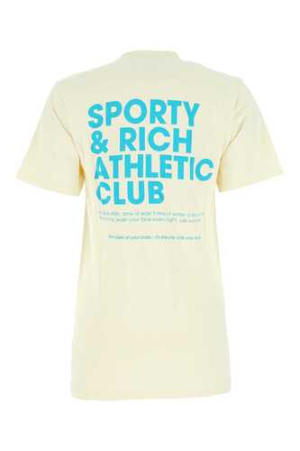 SPORTY &amp; RICH Ivory cotton t-shirt / TS446CR CREAM