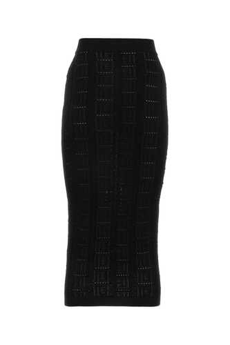 발망 Black viscose blend skirt / BF1LD022KE68 0PA