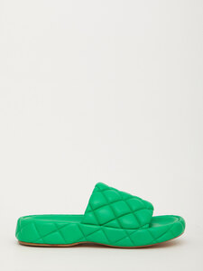 BOTTEGA VENETA Padded green sandals 709004