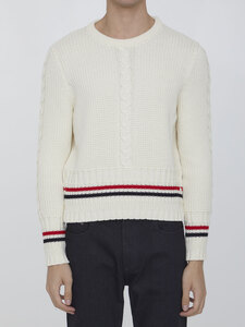 톰브라운 White wool jumper MKA447A