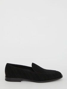 DOLCE&amp;GABBANA Velvet logoed loafers A50508