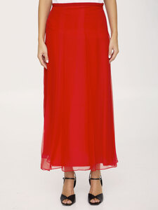 구찌 Red silk skirt 715916