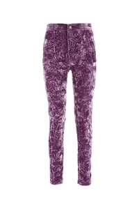 생로랑 Purple velvet leggings / 712306Y5F76 5388