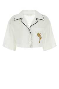 팜엔젤스 White linen shirt / PWGG003E23FAB001 0376