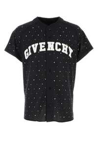 지방시 Black mesh oversize shirt / BM60XH3YEK 001