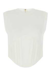 DION LEE White cotton top / C3048S22 IVORY