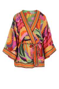 FARM Multicolor satin kimono / 303978 C18