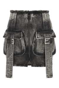 펜디 Black denim mini skirt / FLQ566ANQJ F084J
