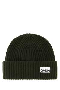 가니 Army green wool blend beanie hat  / A4429 861