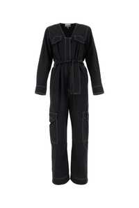 가니 Black cotton jumpsuit / F7610 099