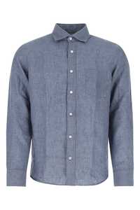 HARTFORD Denim blue linen Paul shirt / AX11013 04