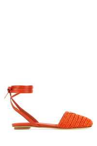 프라다 Orange raffia sandals / 1X139NF00570N F0049
