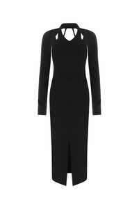 DION LEE Black wool dress / A7613P22 BLACKBLACK