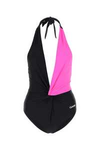 가니 Two-tone stretch nylon swimsuit / A4535 393
